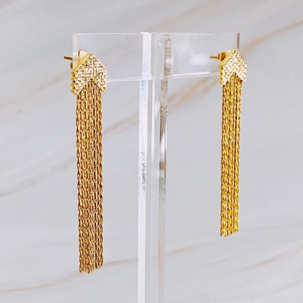 ELLISON & YOUNG ~ CHEVRON CHAIN DROP EARRINGS